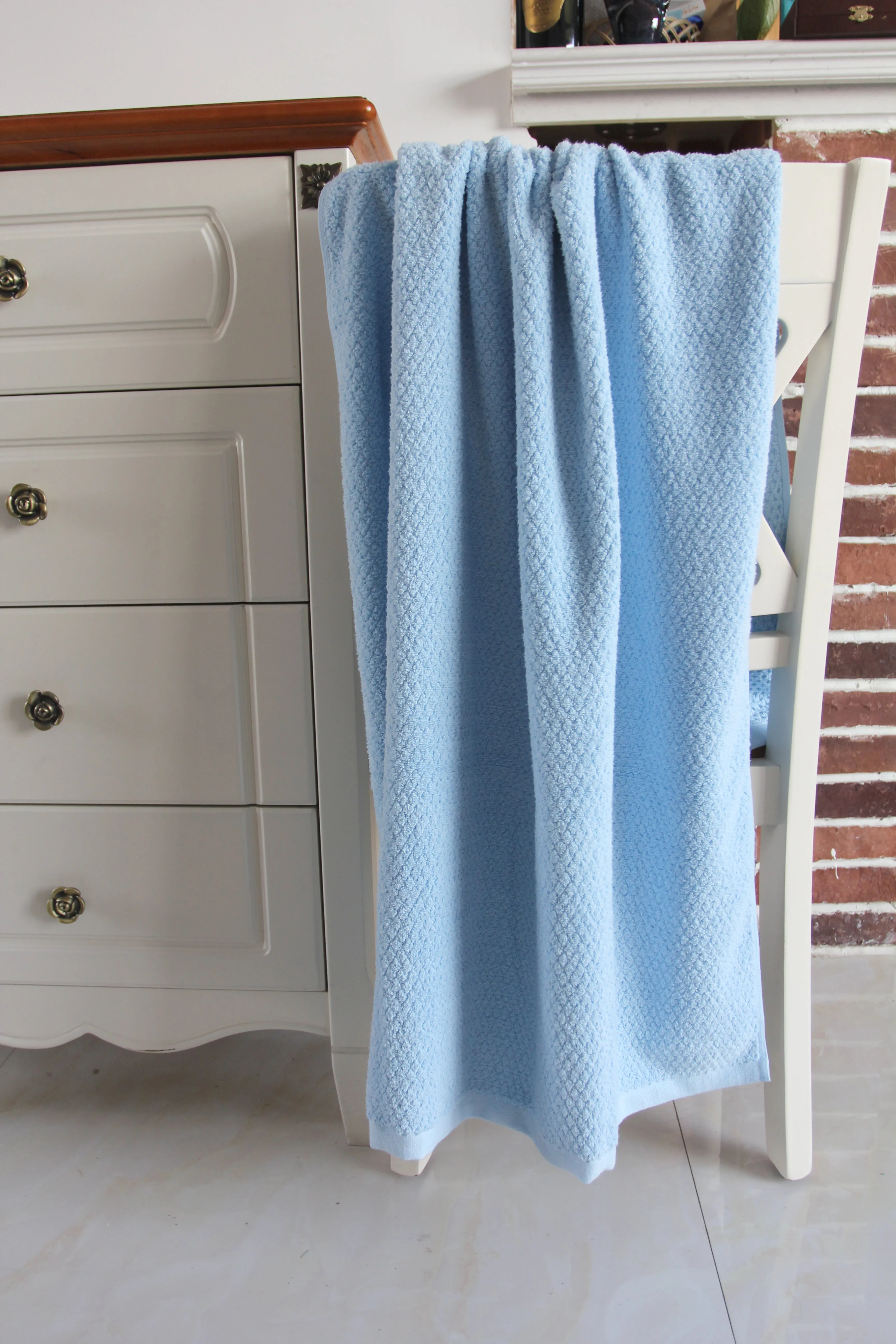 Diamond Jacquard Bath Towel - 1 Piece, Aquamarine