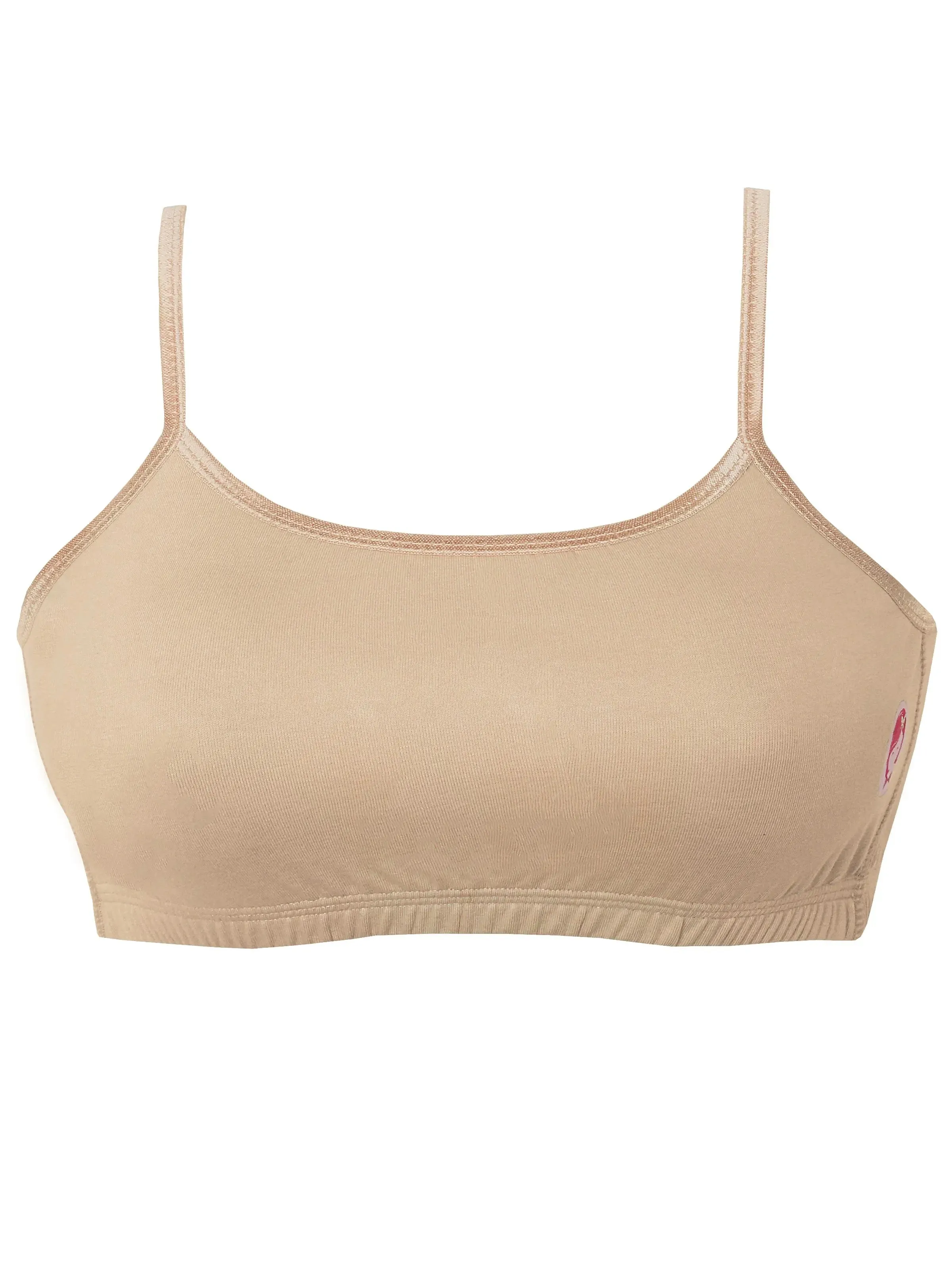Double-Layer Thin Strap Cotton Gym Bra | Non-Padded Beginner Bra | Solid Bra Pack-of-2