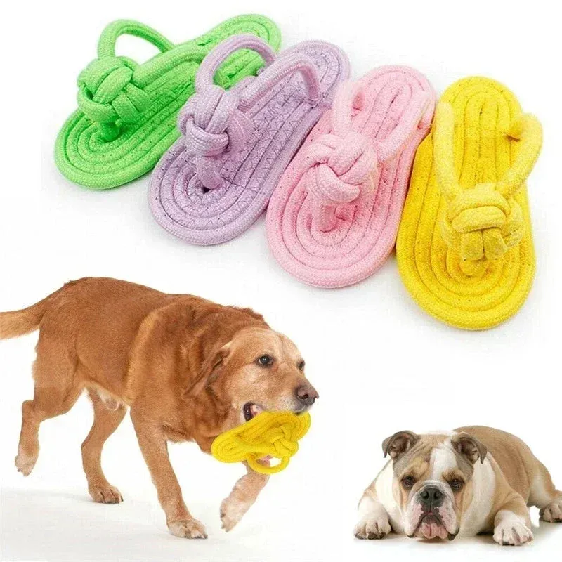 Durable Cotton Slipper Rope Dog Toy for Teeth Training and Interactive Play