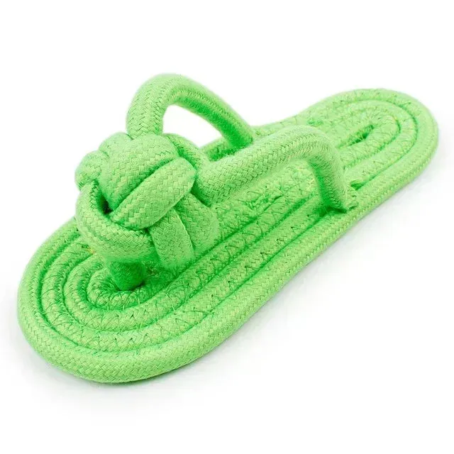 Durable Cotton Slipper Rope Dog Toy for Teeth Training and Interactive Play