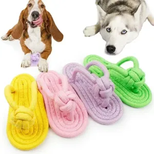 Durable Cotton Slipper Rope Dog Toy for Teeth Training and Interactive Play