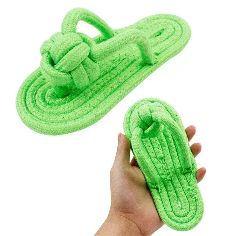 Durable Cotton Slipper Rope Dog Toy for Teeth Training and Interactive Play