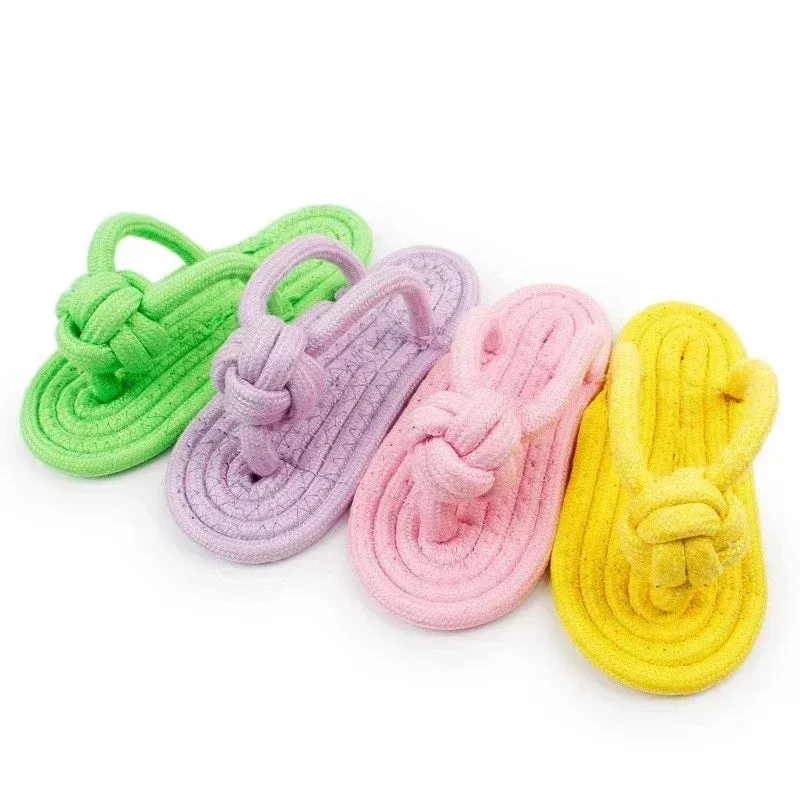 Durable Cotton Slipper Rope Dog Toy for Teeth Training and Interactive Play