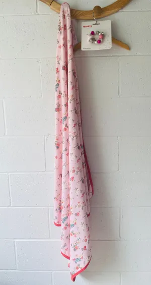 Floral Swaddle   Rattle Gift Set