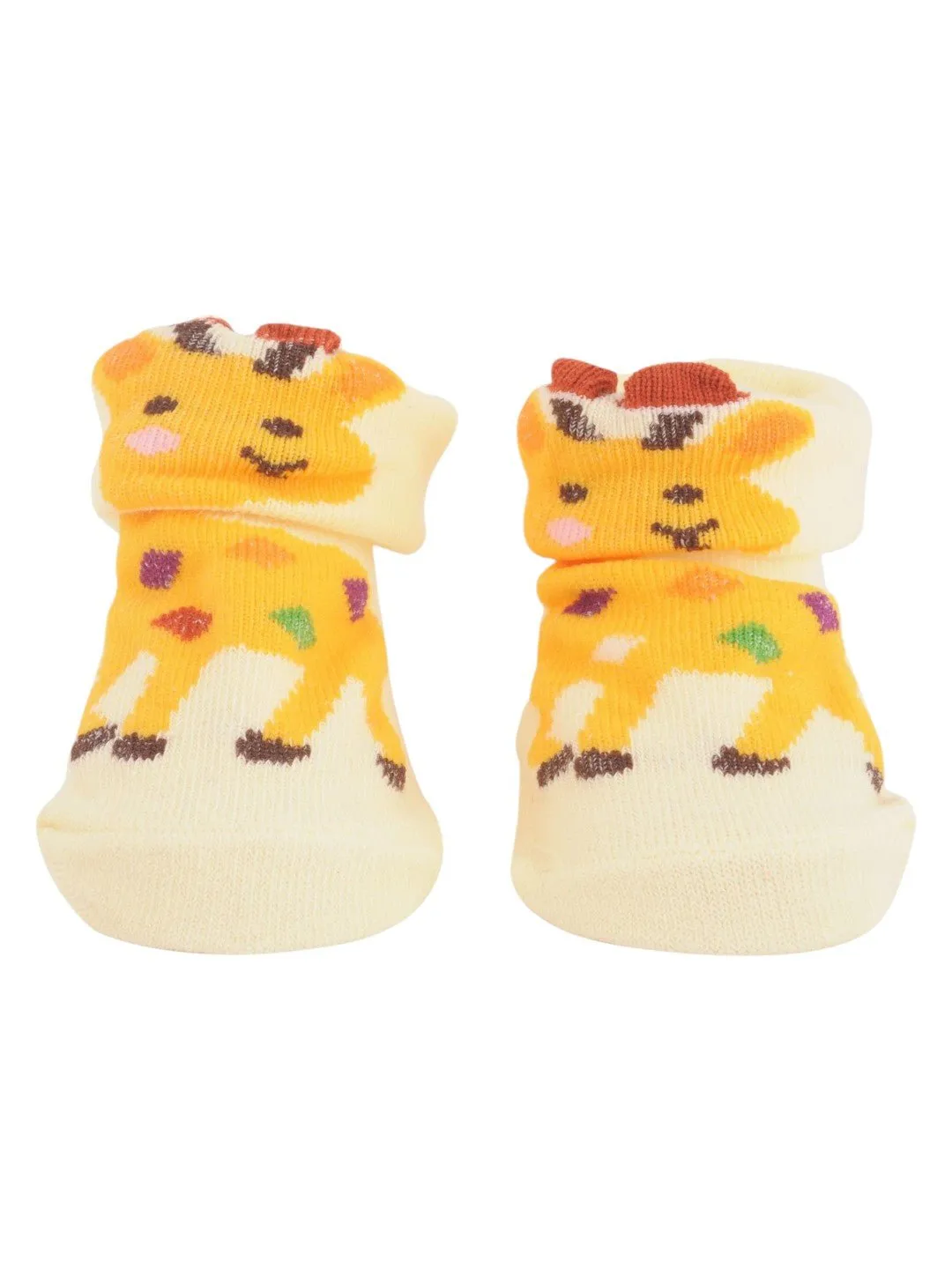 Giraffe-Themed Baby Socks with Elegant Ears and Colorful Spots
