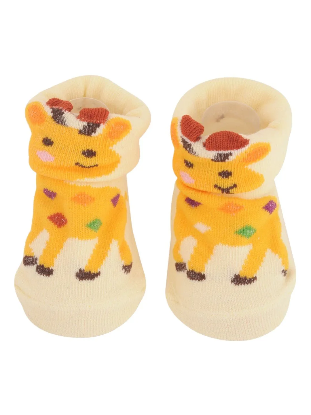 Giraffe-Themed Baby Socks with Elegant Ears and Colorful Spots