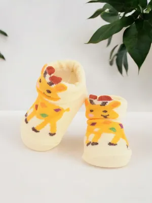 Giraffe-Themed Baby Socks with Elegant Ears and Colorful Spots
