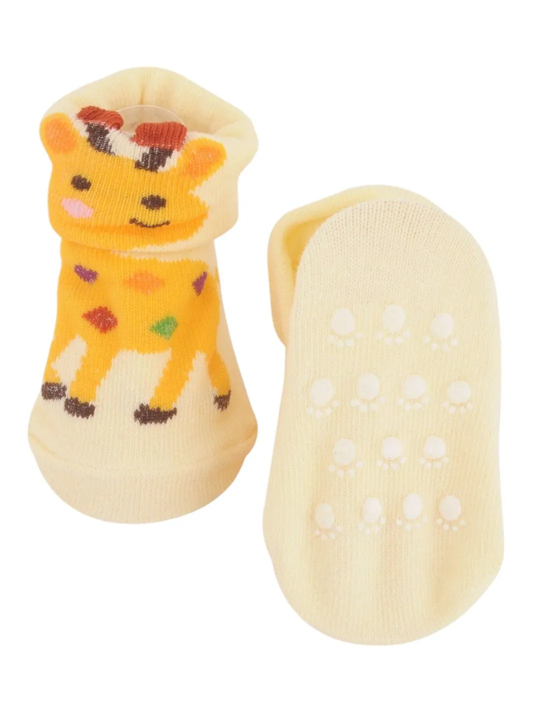 Giraffe-Themed Baby Socks with Elegant Ears and Colorful Spots