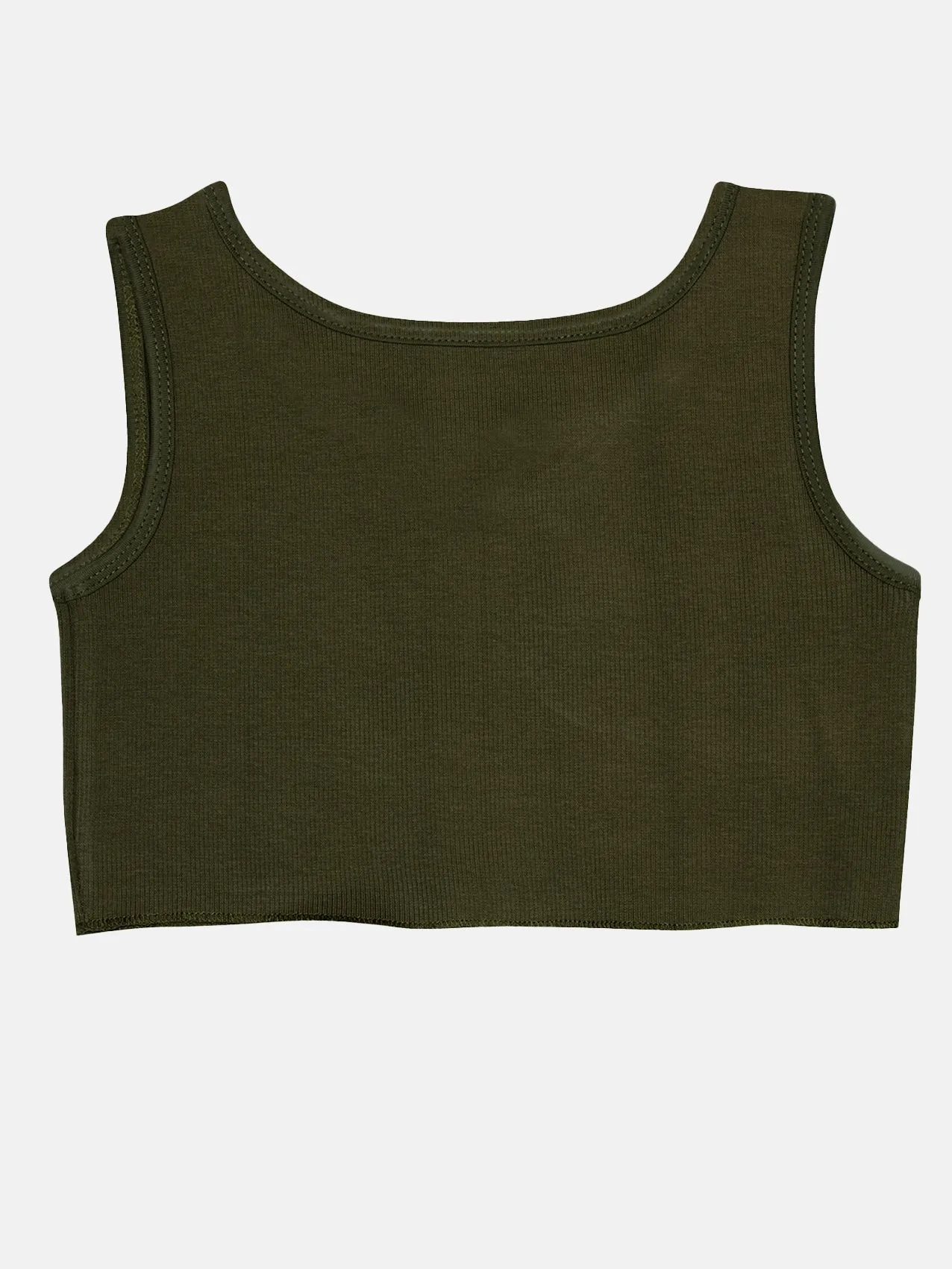 Girls Cotton Solid Crop Tank Tops Pack of 2