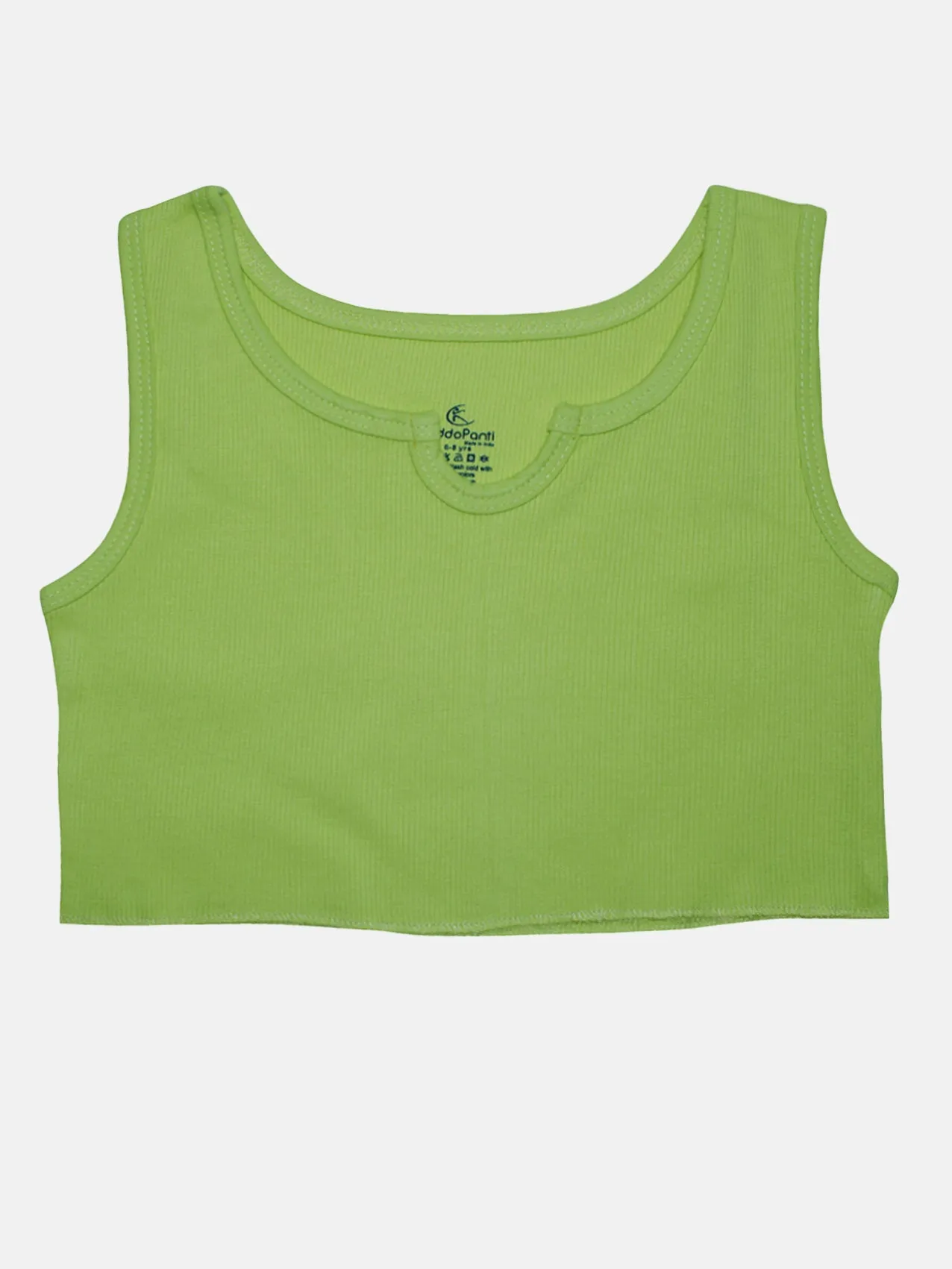 Girls Cotton Solid Crop Tank Tops Pack of 2