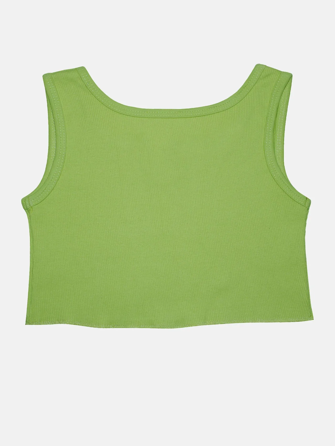 Girls Cotton Solid Crop Tank Tops Pack of 2