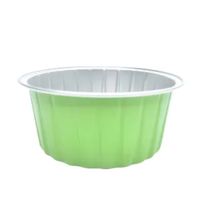 Green Round Foil Containers With Lid – 50-Piece Pack CL079