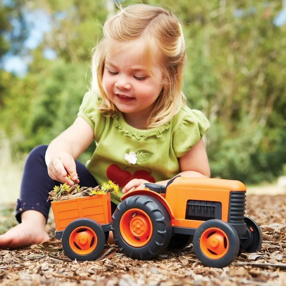 Green Toys 30cm Orange Tractor