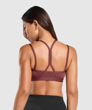 Gymshark Strap Feature Sports Bra - Burgundy Brown