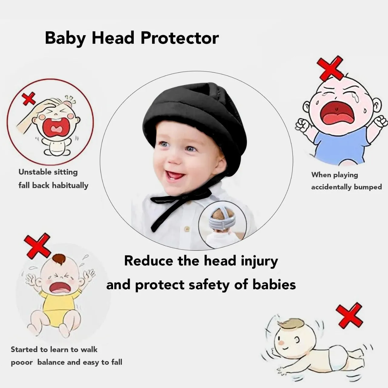 Head Protector for Baby-Navy Blue