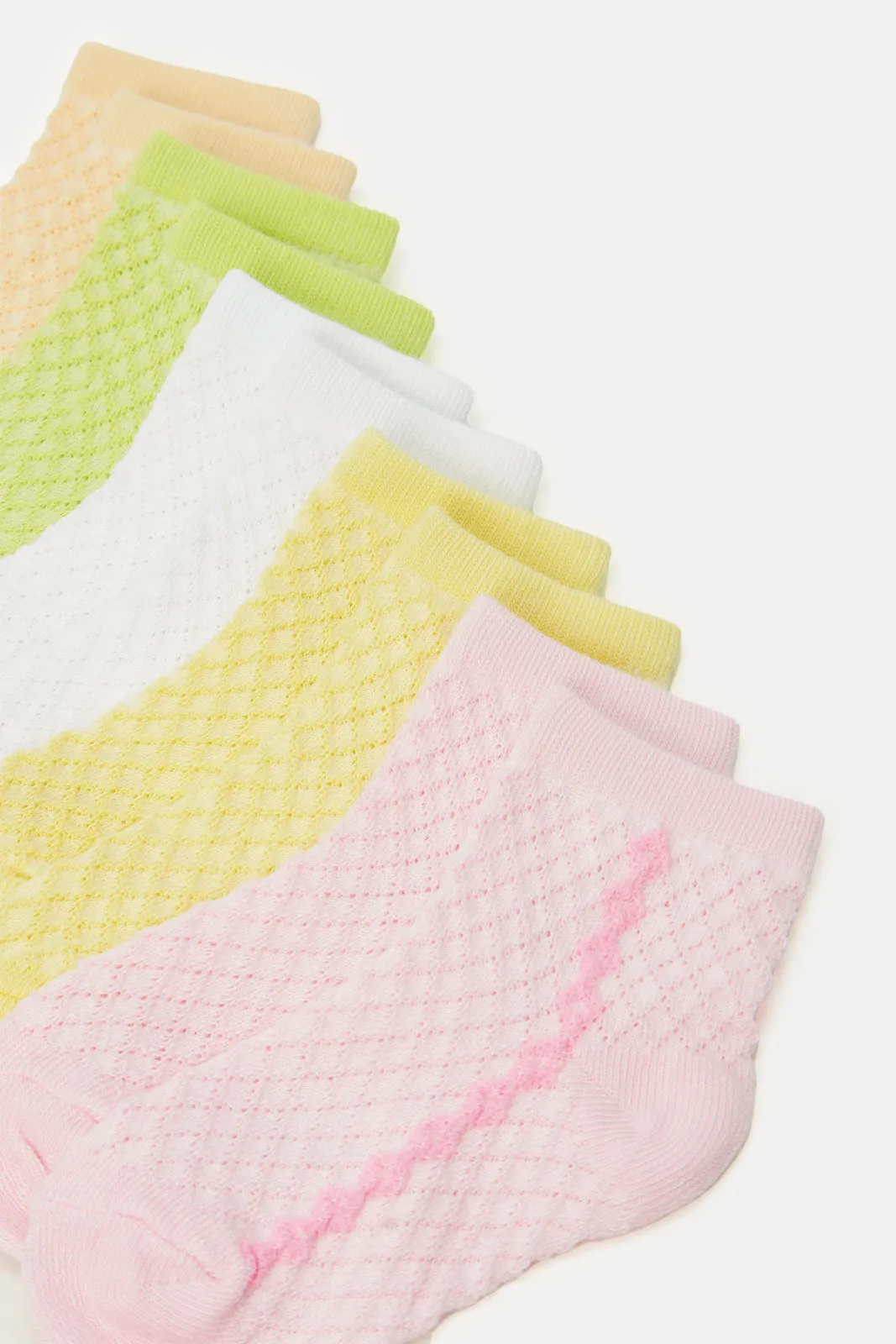 Infant Girls Assorted High Ankle Socks Set (Pack Of 5)