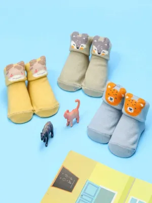 Jungle Pals" - Cozy Giraffe & Puppy Socks Set for Baby Boys