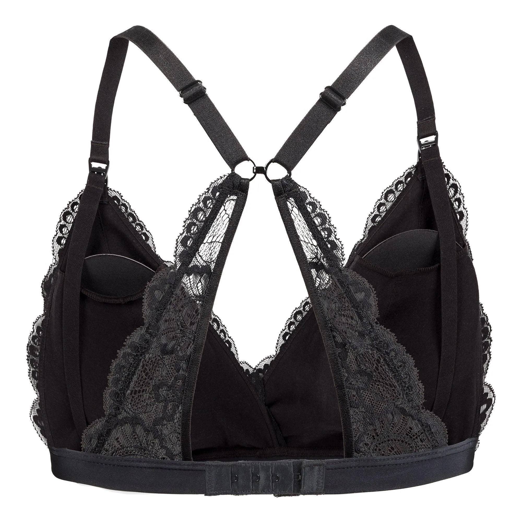 Lace Nursing Bralette in Black