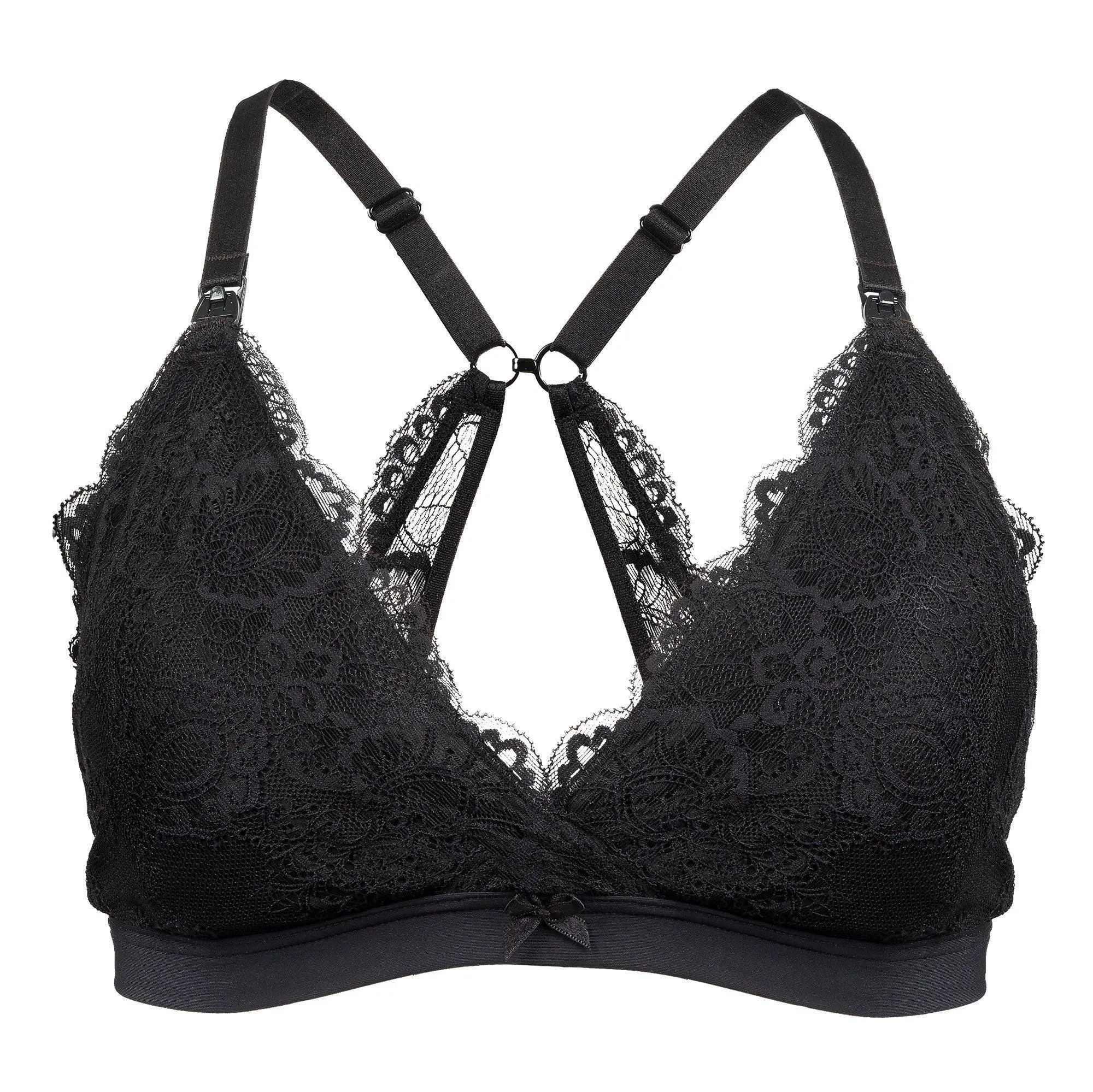 Lace Nursing Bralette in Black
