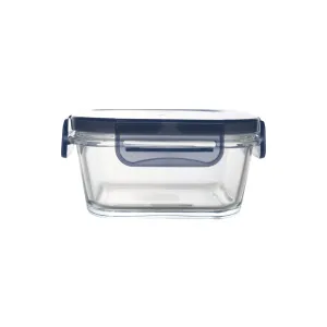 Locktite Food Storage Container Square Glass with Clip lock Grey Lid 24212