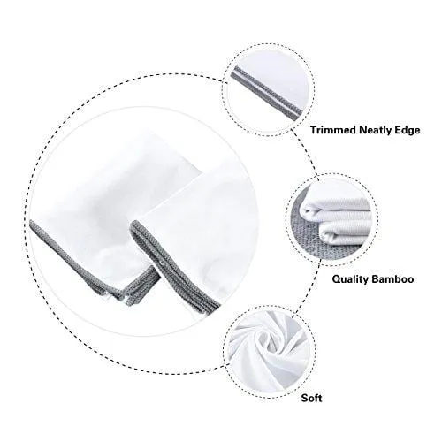LUCKISS Microfiber Glass Towel Wine Glass Polishing Cloth Ultra Absorbent Kitchen Bar Dish Towel,Silverwares and Mirrors 27.5 x 20 inch (2 Pack, White)
