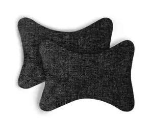 Lushomes Car Neck Rest Pillow & Cushion, Set of 2, Brown Chenille, 17x27 cm, Lumbar & Headrest Support