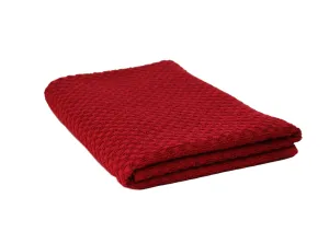 Lushomes Cherry Red Popcorn Weave Bath Towel for Men and Women, Large Size (70x150cms, 28x59 Inch, 335 GSM Approx)