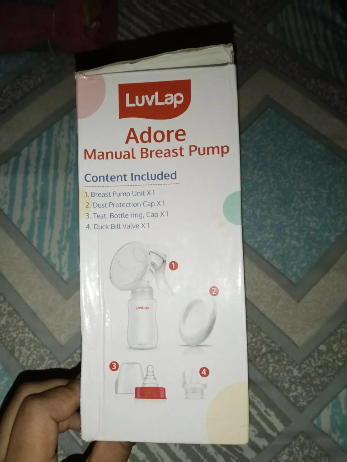 LUVLAP Adore Manual Breast Pump with 3 Bottles