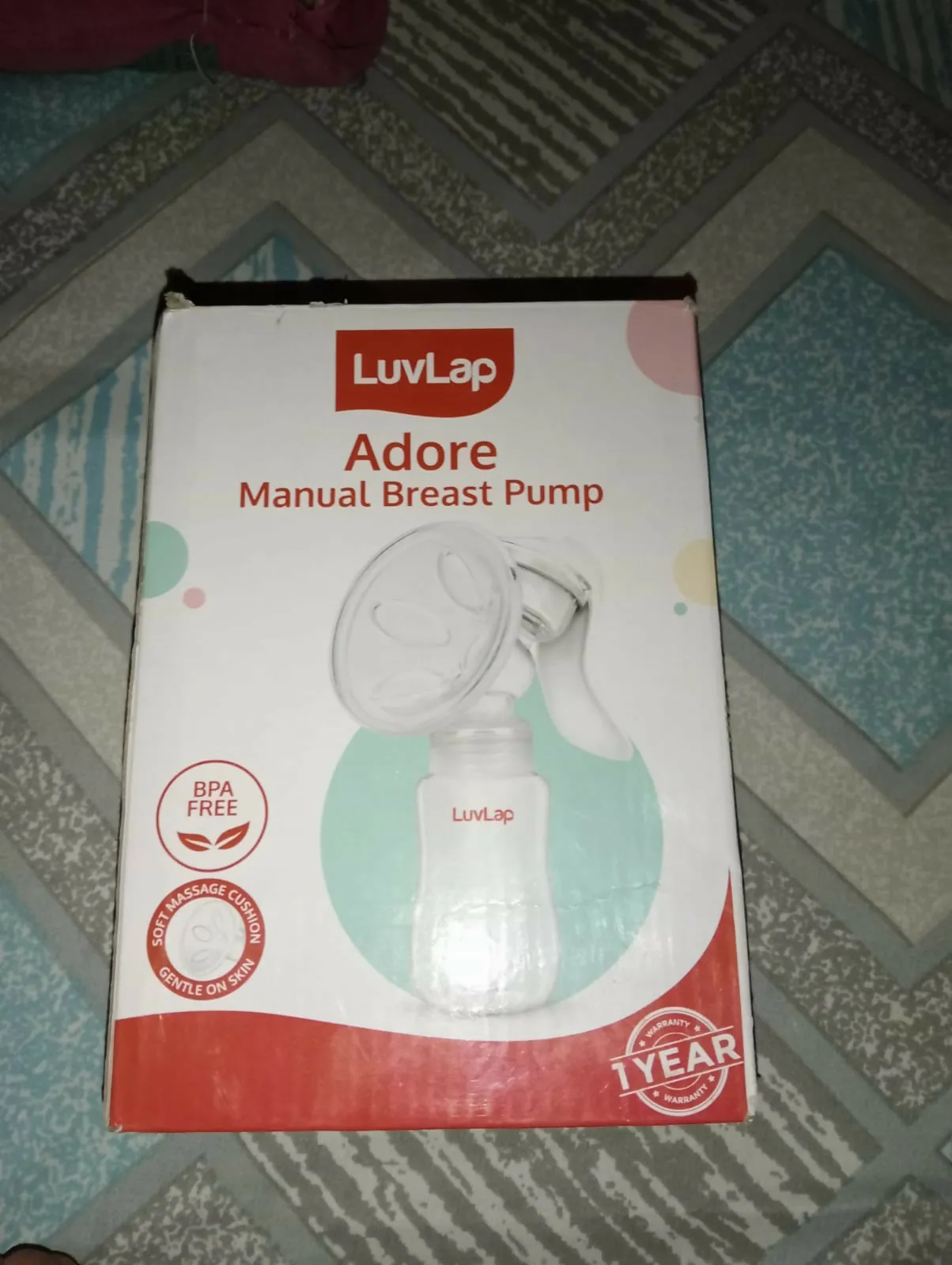 LUVLAP Adore Manual Breast Pump with 3 Bottles