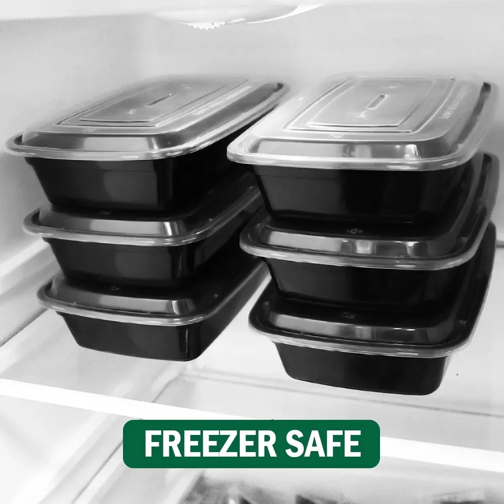 Meal Prep Containers, 50 Packs Plastic Food Storage Containers with Lids, 32Oz Bento Box Reusable, to Go Containers Disposable, BPA Free