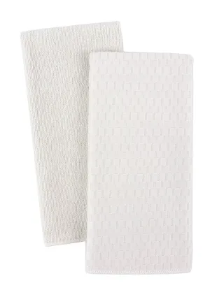 Microfiber Dish Towels, Set of 2, White