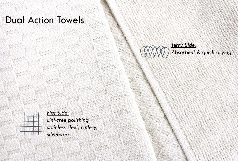 Microfiber Dish Towels, Set of 2, White