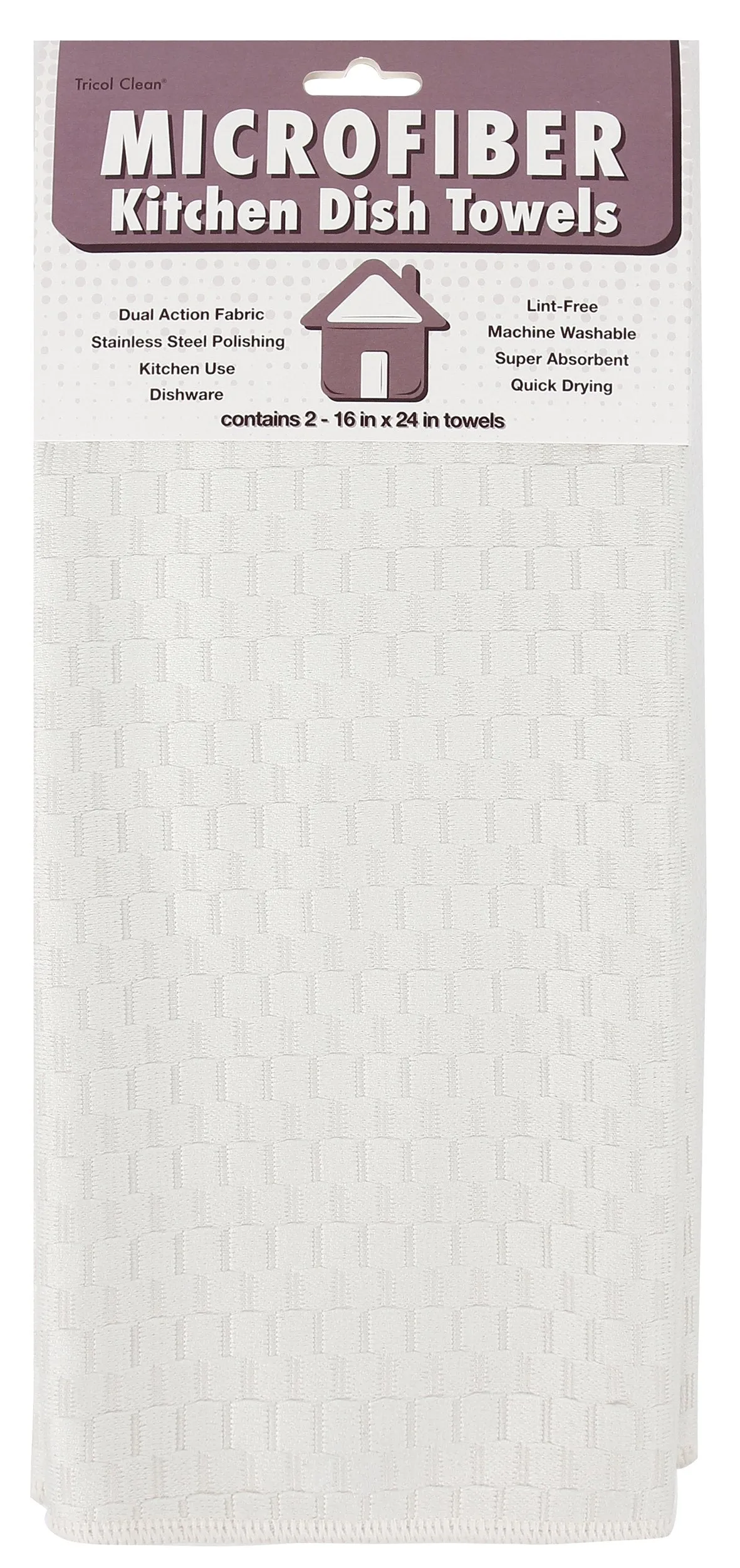 Microfiber Dish Towels, Set of 2, White
