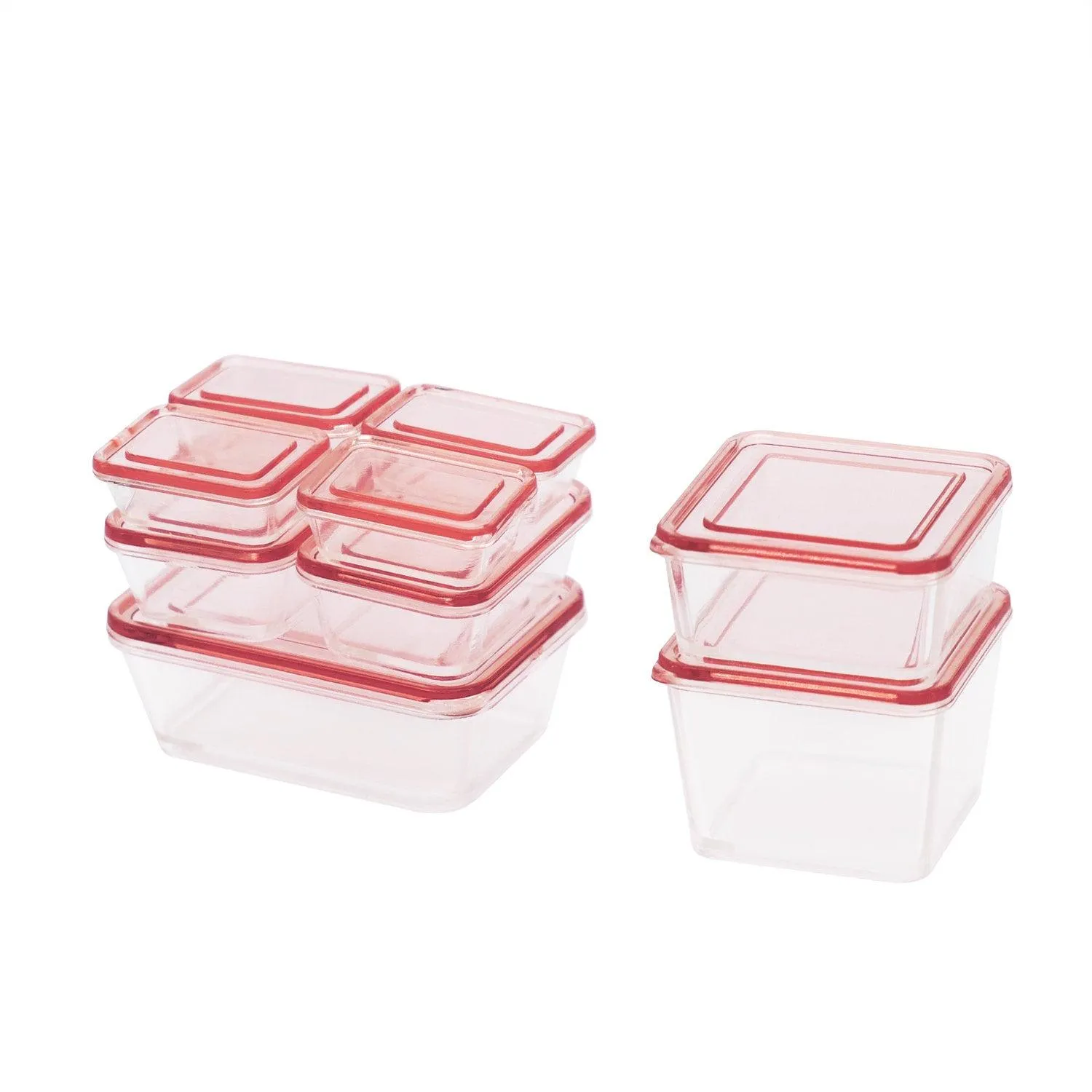 Miniature Fruits Storage Containers - Set of 9 Containers - Fresh Keeping Box - Mini Storage Box With Lid - Dollhouse Miniature Accessories