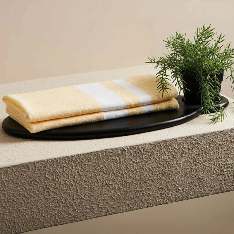 Nash Cotton Terry Hand Towel (Melon) - Set Of Two