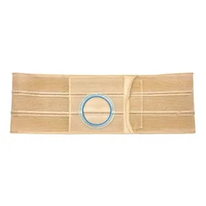 Nu-Hope Support Belt, Original Flat Panel, 2-3/4'' Stoma, 6'' Wide, Right, 1" from Bottom, Prolapse Strap, XL (41" to 47" Waist), Beige