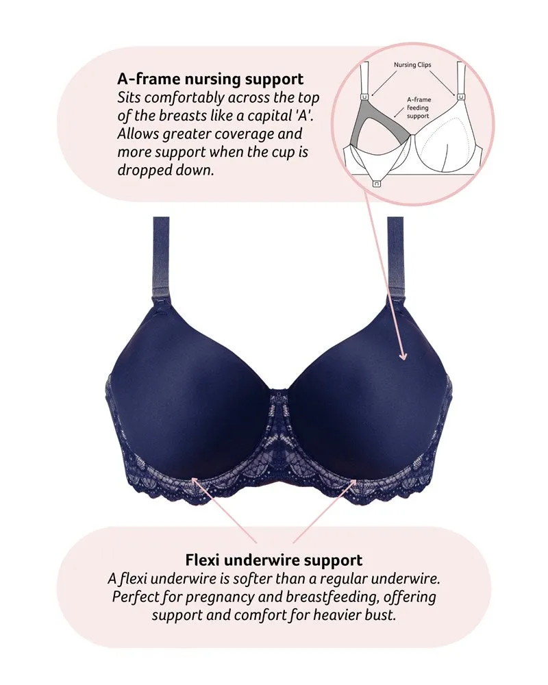 OBSESSION NAVY CONTOUR NURSING BRA