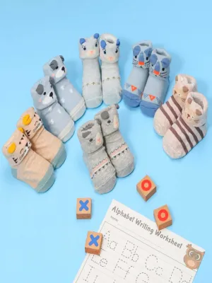 Paw Steps - Soft Animal-Themed Anti-skid Socks for Baby Boys