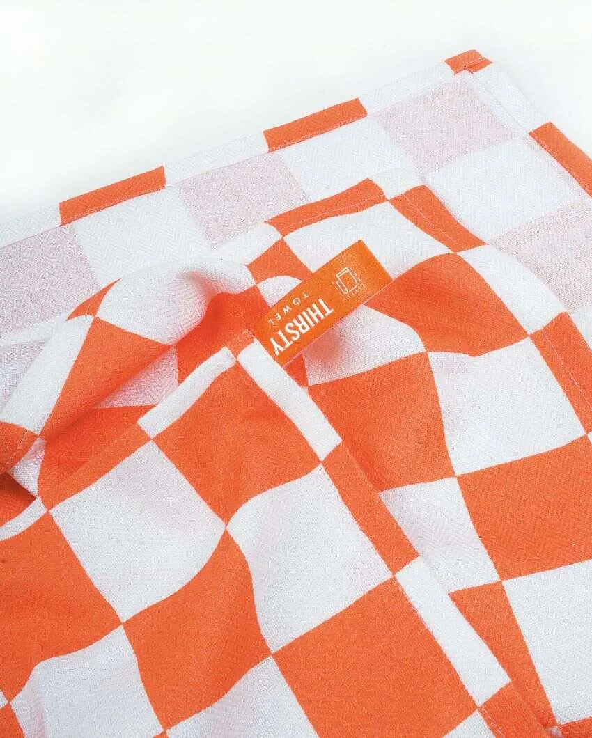 Piano Pop And Citrus Checkered Bamboo Bath Towels | Set Of 2 | 55 X 27 inches | Get a Freebie