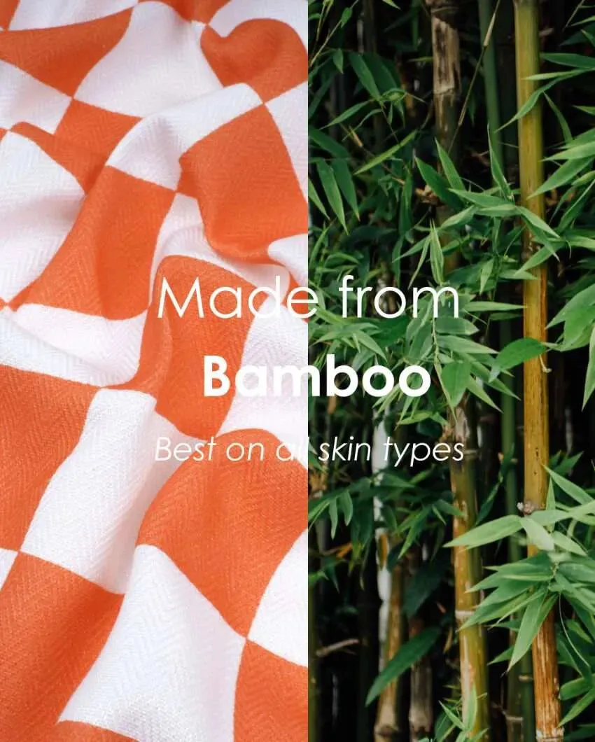 Piano Pop And Citrus Checkered Bamboo Bath Towels | Set Of 2 | 55 X 27 inches | Get a Freebie