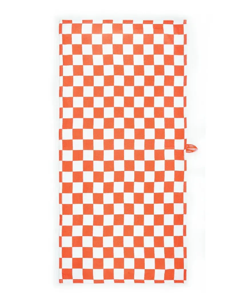 Piano Pop And Citrus Checkered Bamboo Bath Towels | Set Of 2 | 55 X 27 inches | Get a Freebie