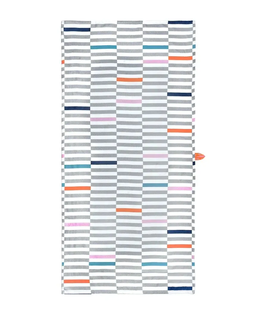 Piano Pop And Citrus Checkered Bamboo Bath Towels | Set Of 2 | 55 X 27 inches | Get a Freebie