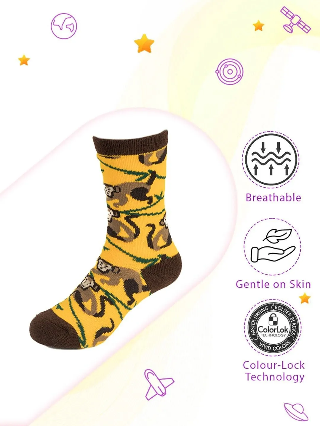 Playful Jungle Animal Theme  Socks for Boys