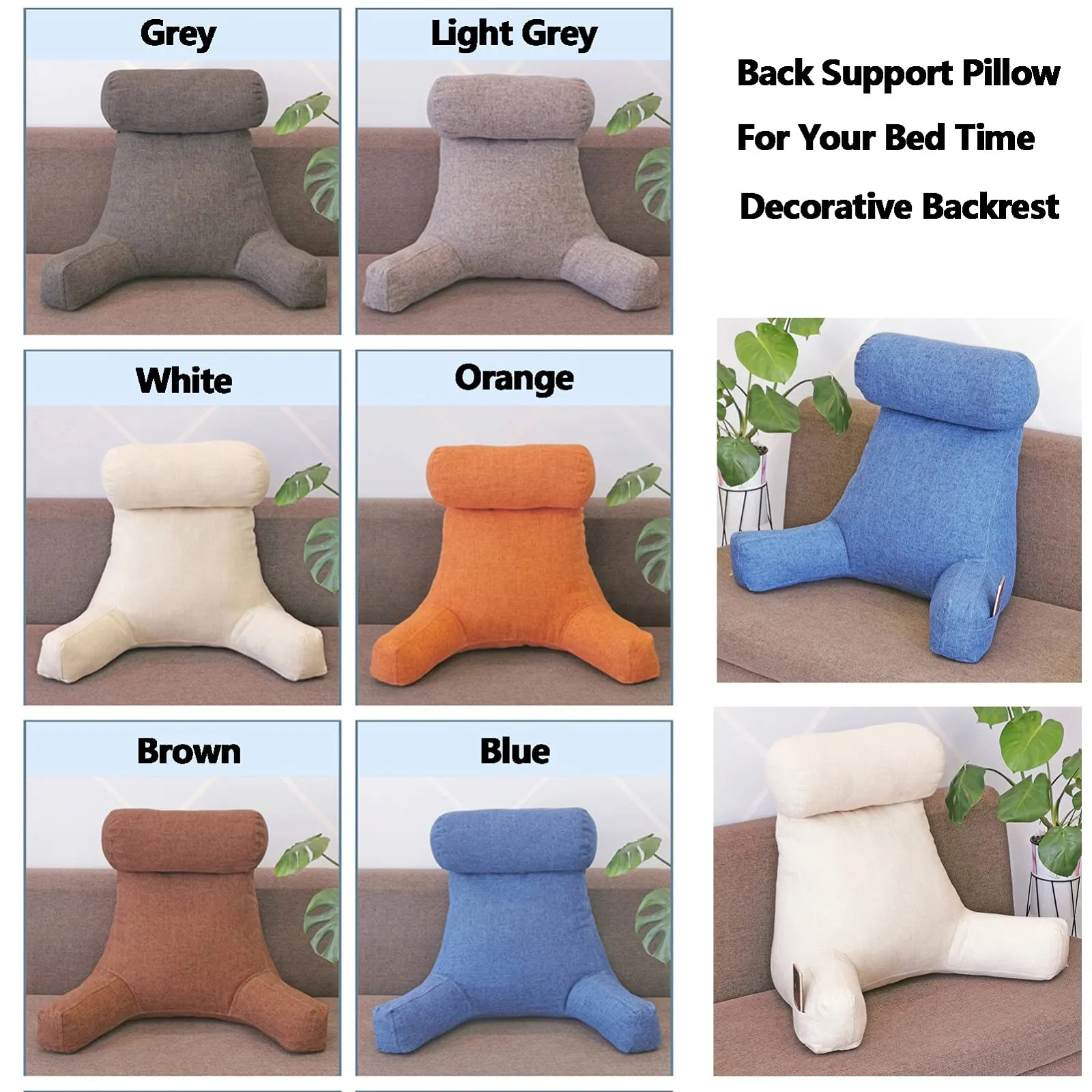 Reading Pillow for Bed Back Support Pillows for Sitting in Bed