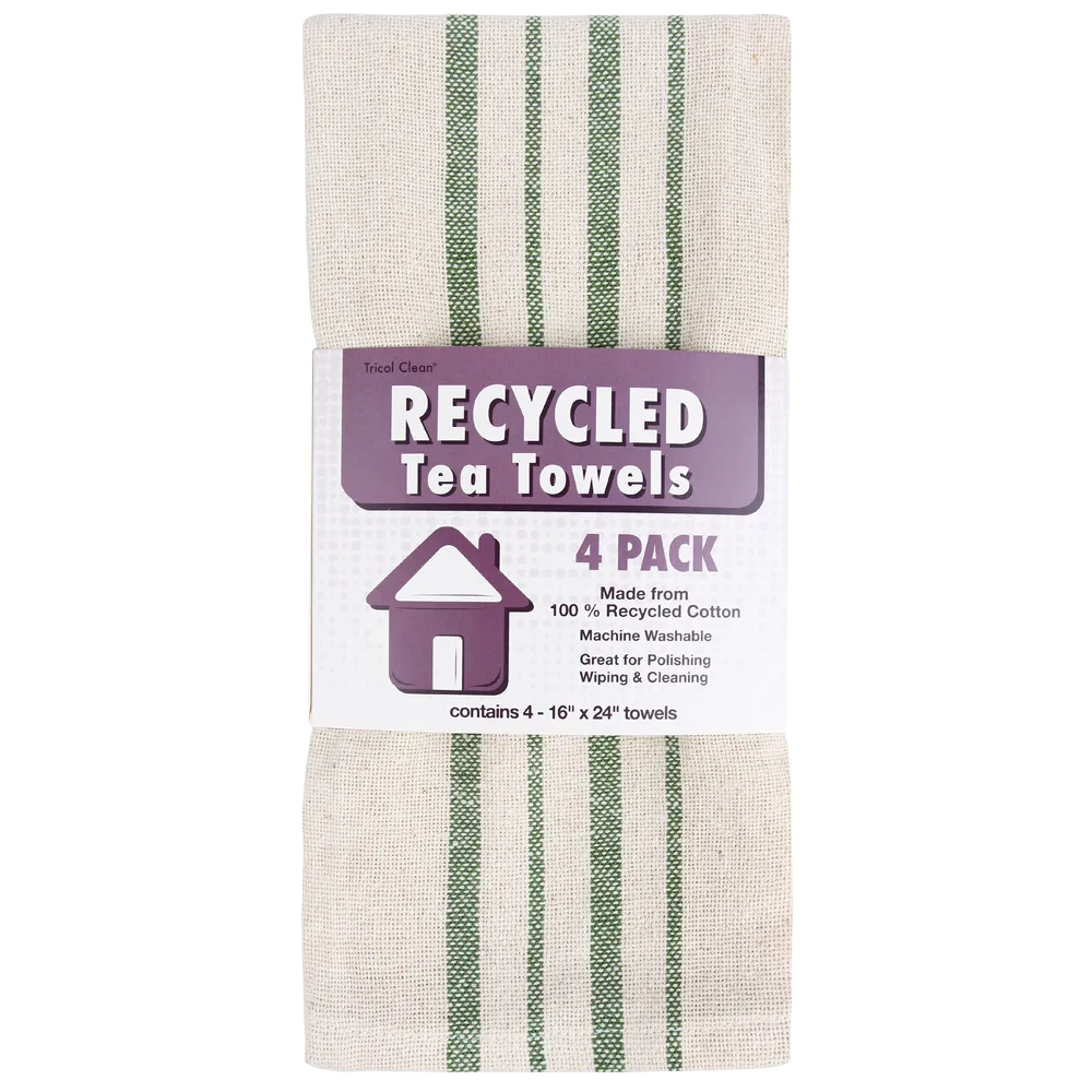 Recycled Cotton Kitchen Towels - 4 Pack