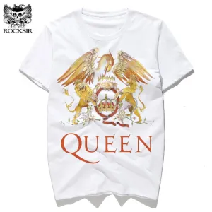 Rocksir New Rock Band QUEEN Printed Men's Tshirt Fashion Harajuku Brand Tops Tee Casual Street Wear Short Sleeve Shirts