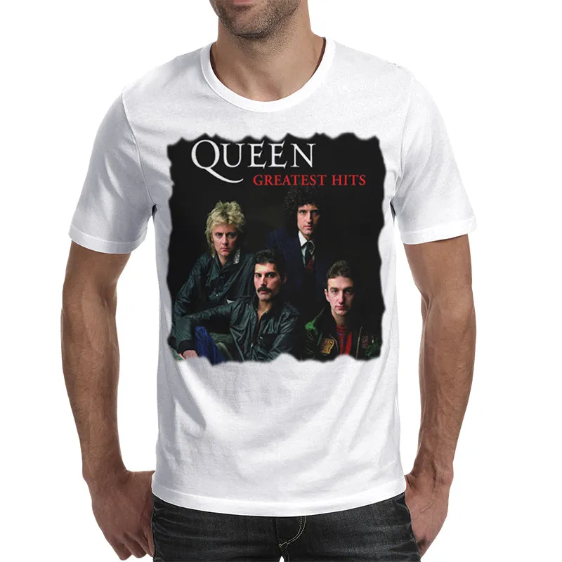 Rocksir New Rock Band QUEEN Printed Men's Tshirt Fashion Harajuku Brand Tops Tee Casual Street Wear Short Sleeve Shirts
