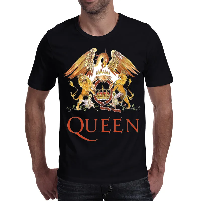 Rocksir New Rock Band QUEEN Printed Men's Tshirt Fashion Harajuku Brand Tops Tee Casual Street Wear Short Sleeve Shirts