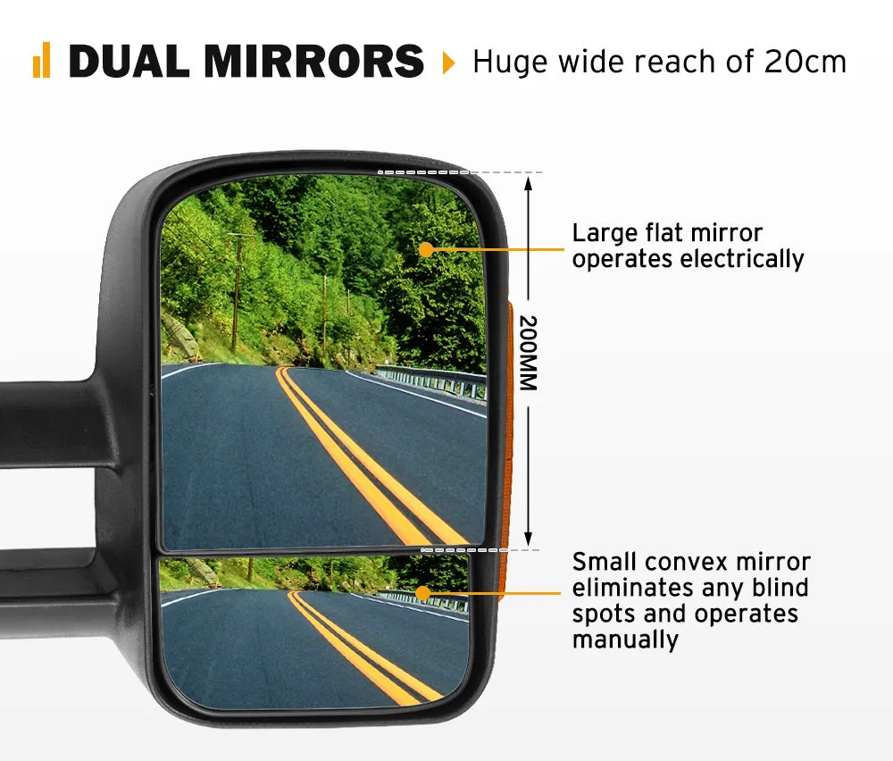 San Hima Extendable Towing Mirrors For Isuzu D-MAX DMAX 2020/08-ON