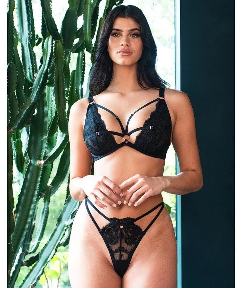 Scantilly Embrace Deep Plunge Bra - Black